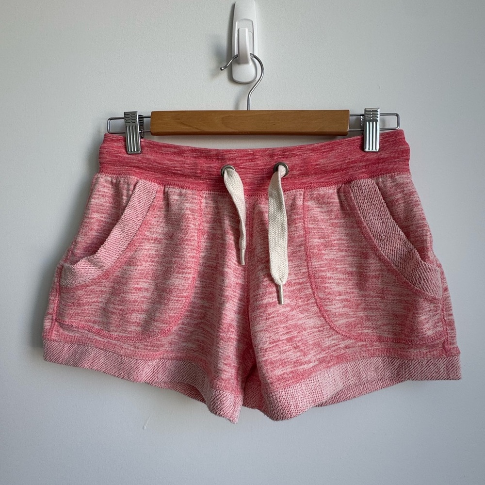 Women's Pink Drawstring Towel Shorts Small
